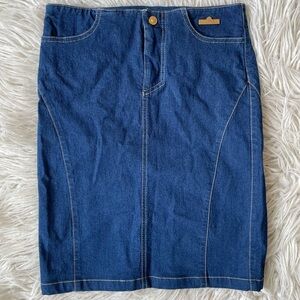 Versace Jeans Couture Vintage Y2K 2000s Stretch Denim Pencil Skirt EUC Sz 24/38